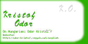 kristof odor business card